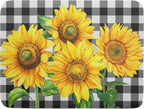 Sunflower Dish Drying Mat for Kitchen Counter Black White Buffalo Plaid by Unknown