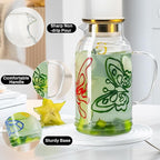 Buaic Glass Pitcher with Lid and Handle, 2 PACK 68 oz/2 Liter Vintage Hand - Image 5