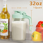 Breast Milk Pitcher, Mason Jar 32 oz, Heavy Duty Wide Mouth Jar - Image 2