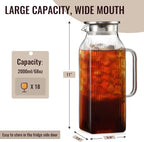 2 Liter/68 oz Square Glass Pitcher - Image 2