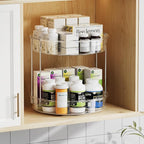 LAMU 2 Pack 2 Tier Lazy Susan Turntable Organizer 12inch Rotating Spice Rack - Image 5