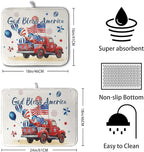 4th of July Drying Mat for Kitchen Counter 16 x 18 US Independence Day - Image 2
