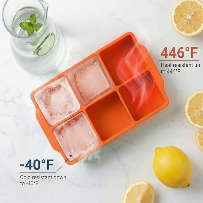 KitchFort Large Silicone Ice Cube Tray, Easy Release 2" Big Ice Cubes - Image 6