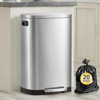 KdbK 13 Gallon Trash Can with Lid, 50L Fingerprint Proof Stainless Steel by trashcan