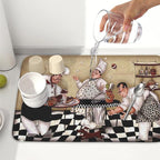 Fat Chef Dish Drying Mat For Kitchen Counter 18x24 Inch Microfiber Absorbent - Image 6