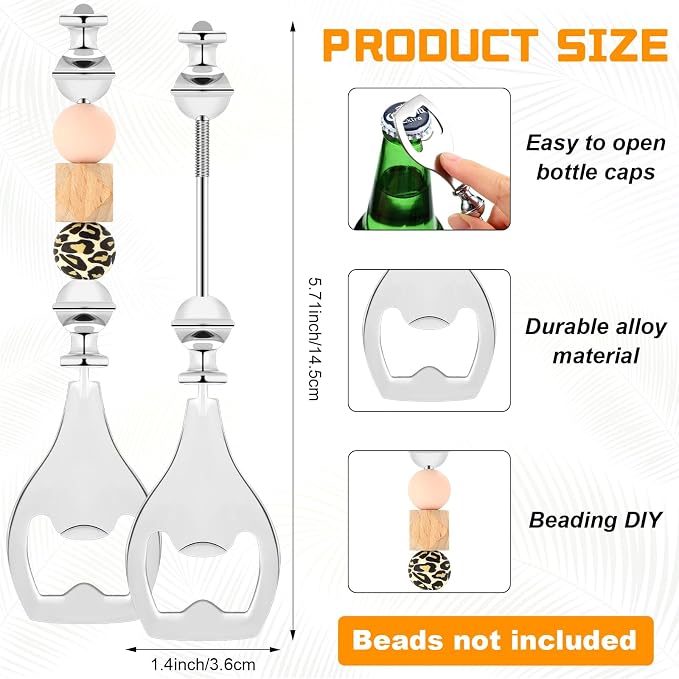 FoldTier 12 Pcs Beadable Beer Opener Reusable Bottle Opener Decorative - Image 2