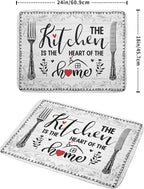 White Kitchen Dish Drying Mat 18x24 Inch Knife Fork Dish Drainer Rack Mats - Image 2
