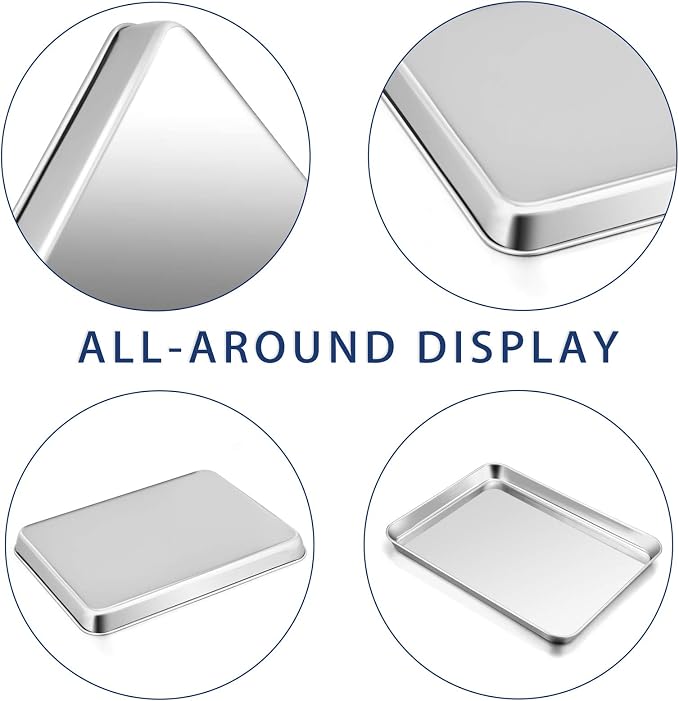 P&P CHEF 12.5 Inch Baking Cookie Sheet, Oven Pan Tray Stainless Steel Sheet Pan - Image 4