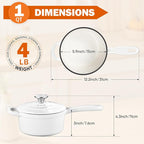Homikit Small Cast Iron Pot, 1 Quart Enameled Cast Iron Sauce Pan - Image 2
