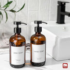 GMISUN Amber Glass Soap Dispenser, 2 Pack Bathroom Hand Soap Dispensers - Image 4