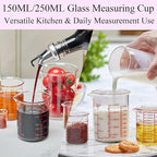 Ackers 7-Piece Glass Measuring Cup Set, Borosilicate Beaker Style Nesting - Image 7