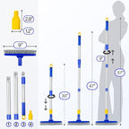 ITTAR Grout Brush with Long Adjustable Handle, Swivel Scrub Brush, V-Shape - Image 3