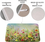 Spring Floral Dish Drying Mat for Kitchen Counter 16x18 Inch Sage Green Wild - Image 3