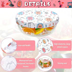 Patelai 10 Pcs Bowl Covers Reusable in 5 Size Stretch Cloth Fabric Elastic Food - Image 4