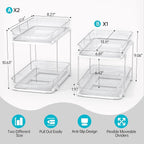 Delamu 3 Pack 2-Tier Bathroom Under Sink Organizers and Storage, Pull Out Clear - Image 2