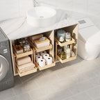 APRTAT 2 Pack Under Sink Organizer, Bamboo Wooden 2-Tier Pull-Out Storage - Image 3