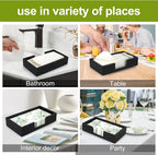 Black Wooden Napkin Holder Guest Towels Holder Flat Bathroom Napkins Holder - Image 4