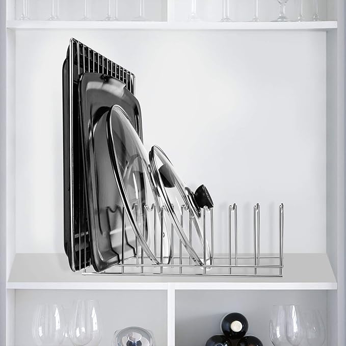 Pot Lid Organizer, Kitchen Pot Lid Rack Holder, Rest Cutting Board, Baking Sheet - Image 7