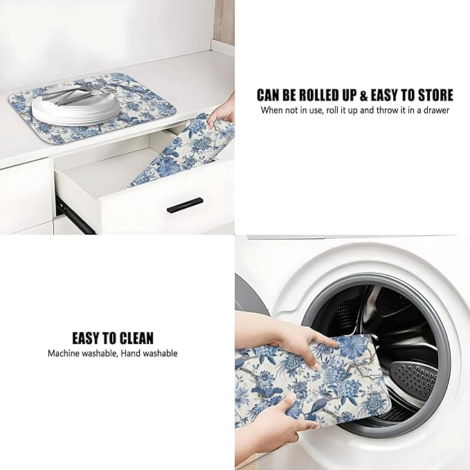Dish Drying Mat for Kitchen Counter 2 Pack - Image 7
