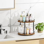 12.4" Lazy Susan Organizer 2 Tier, Rotating Spice Rack, Wooden Spinning Spice - Image 6
