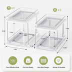 Delamu 2-Tier Bathroom Under Sink Organizers and Storage, Pull Out Cabinet - Image 2