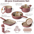 CAROTE 26 Pcs Pots and Pans Set, Nonstick Cookware Sets - Image 2