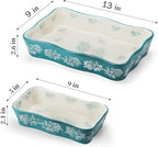 Baking Dish Casserole Dish Ceramic Lasagna Pan 2-Pcs Bakeware Sets Baking - Image 2