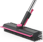 AIR U+ Floor Scrub Brush with Long Handle, 3 in 1 Scrape and Heavy-Duty Stiff by AIRU