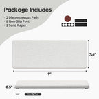 2PCS Beige Bathroom Sink Vanity Trays, Water Absorbing Diatomite Stone Drying - Image 2