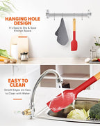 Silicone Heavy-Duty Spatula, Sturdy Bpa-Free Matte Silicone, Wooden Handle - Image 8