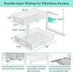 Under Sink Organizer, Extra-Wide Upgrade, 2 Pack 2 Tier Metal Slide Out Cabinet - Image 2
