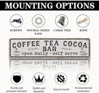 Coffee Signs for Wall, Coffee Tea Cocoa Bar Sign, Retro Metal Tin Sign - Image 3