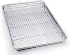 TeamFar Baking Sheet with Cooling Rack, Stainless Steel Half Size Cookie Sheet by TeamFar