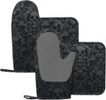 Gothic Skull Oven Mitts and Pot Holders Sets of 4, Resistant Hot Pads by Nelife