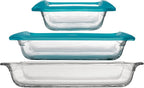 Libbey Baker’s Premium 5 Piece Glass Baking Dish Set, Stackable Casserole Dish by Libbey