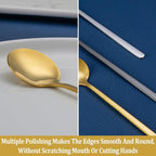 12 Pcs Coffee Spoons Set, 6.7" Gold Tea Spoons Long Handle, Stainless Steel - Image 4