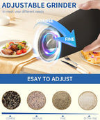 CIRCLE JOY Gravity Electric Pepper Grinder Salt Grinder Pepper Griner Mill - Image 4