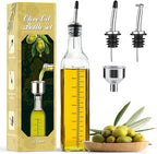 AOZITA 17oz Glass Olive Oil Dispenser Bottle - 500ml Clear -Oil & Vinegar Cruet by AOZITA