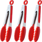 HINMAY 7-Inch Mini Silicone Tongs Small Serving Tongs by HINMAY
