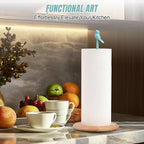 Wooden Paper Towel Holder countertop, Stylish Bird Shaped, Solid Wood Base&Iron - Image 4