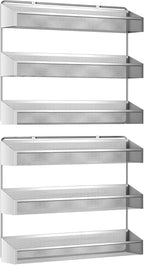 Auledio 2 Pack Spice Rack Organizer, 3 Tier Counter-top Stand or Wall Mounted - Image 2