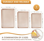 Baking Sheet Pan Set of 3, Commercial Cookie Sheets - Image 2