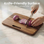 SMIRLY Wooden Cutting Boards for Kitchen, Double-Sided Cutting Board - Image 7