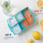 KitchFort Large Silicone Ice Cube Tray, Easy Release 2" Big Ice Cubes - Image 6