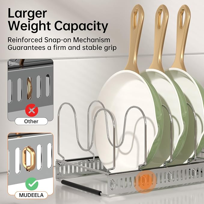 MUDEELA Pots and Pans Organizer Rack - Image 3