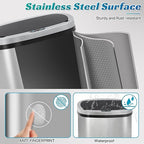 Dkeli 13 Gallon Automatic Motion Sensor Trash Can, Stainless Steel Touchless - Image 5