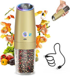 CIRCLE JOY 2-Speed Gravity Electric Pepper Grinder, Rechargeable Salt Grinder by CIRCLEJOY