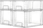 Vtopmart 4 Pack Clear Stackable Storage Drawers, Under Sink and Kitchen by Vtopmart