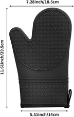 Hovico Silicone Oven Mitts, Heat Resistant 500F Kitchen Mitts 2PCS, 11.6" - Image 2