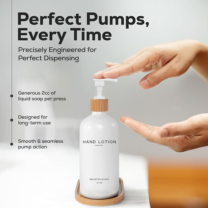 White Glass Lotion Dispenser - Image 4